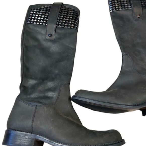 Steve Madden Black Studded Boots - Picture 2 of 8